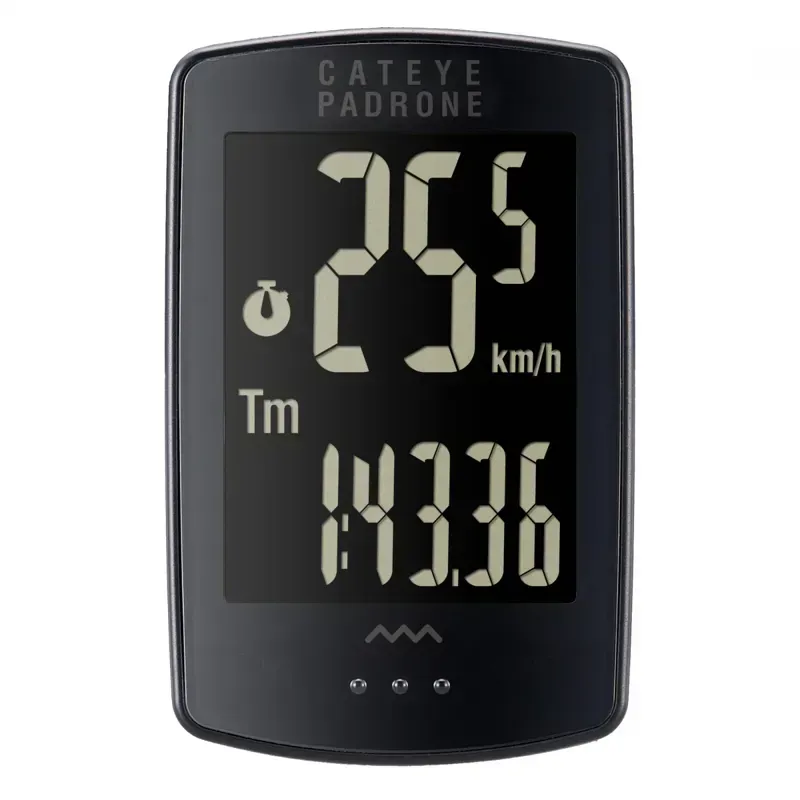 Cateye CC-PA 100W Padrone Wireless Cycle Computer in Stealth Black