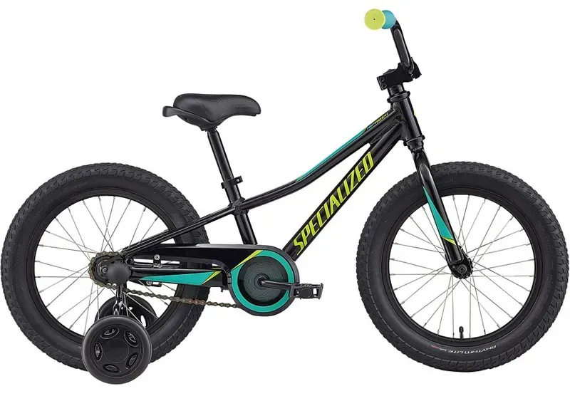 Specialized Riprock Coaster 16 Kid's Bike in Tar Black/Emerald/Hyper Reflective