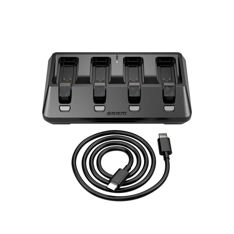 SRAM AM AXS Battery 4-port Charger w/ Cord in Black