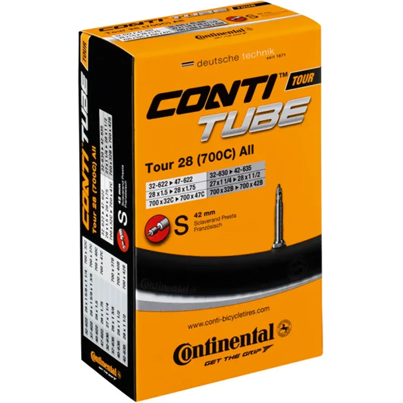 Continental Standard Tube - 26 X 1.4 - 1.75 42mm Presta Valve 26 x 1.25 - 1.75