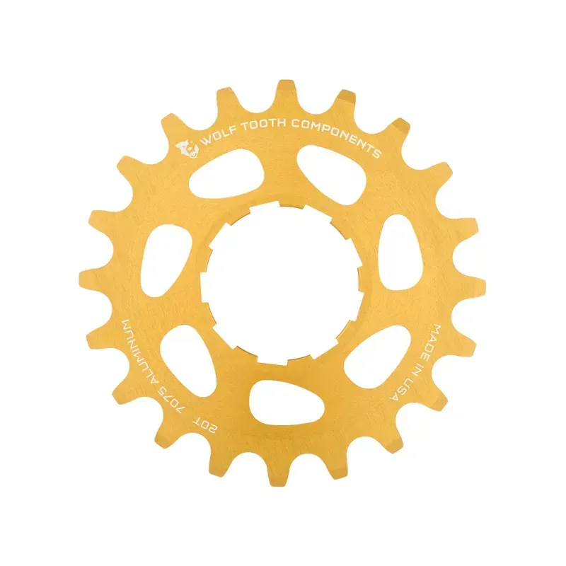 Wolf Tooth Single Speed Aluminum Cog - 19t Compatible With 3/32 Chains Gold-3