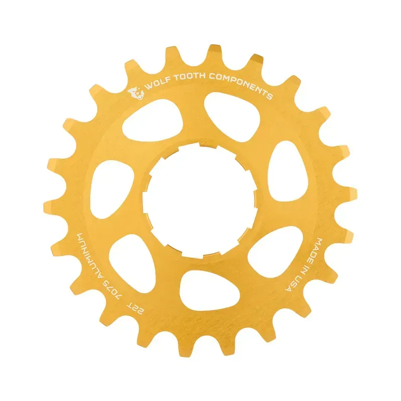 Wolf Tooth Single Speed Aluminum Cog - 19t Compatible With 3/32 Chains Gold-4